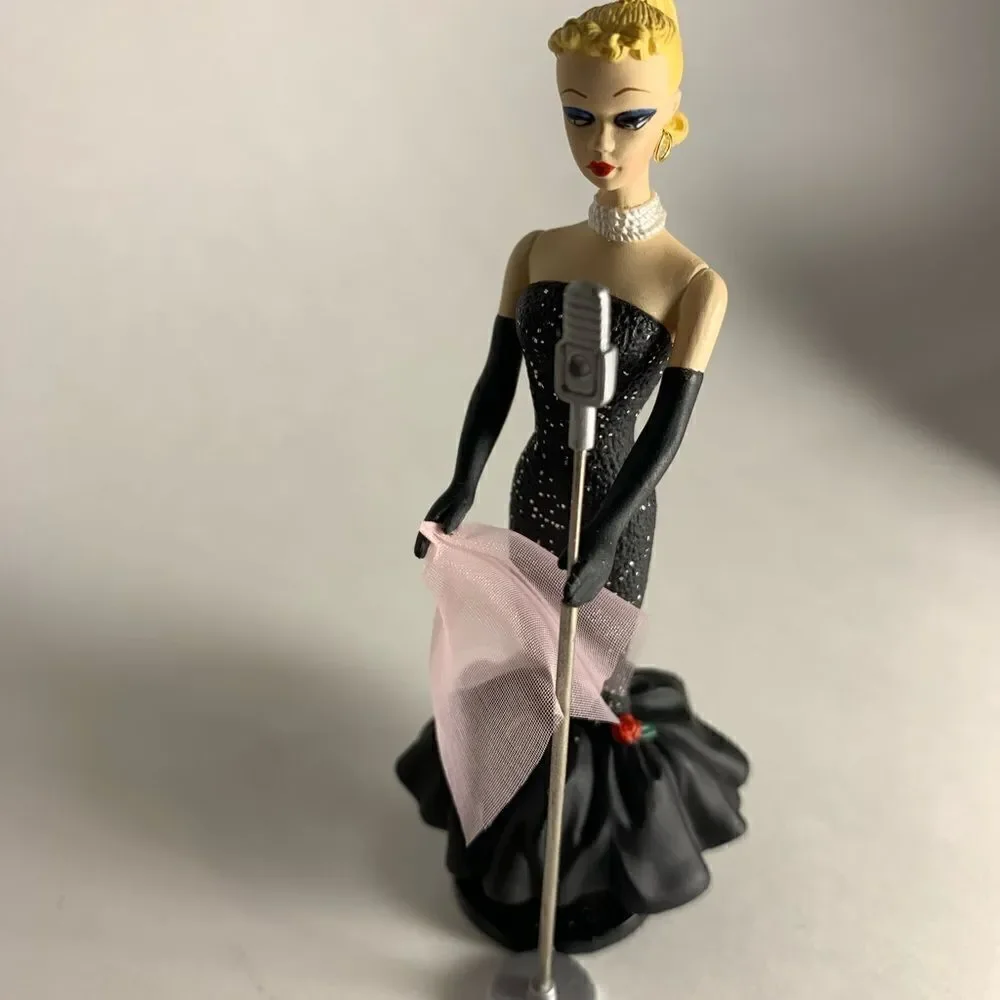 Barbie Keepsake Ornament Solo The Spot Light Evening Gown Microphone Dated 1995